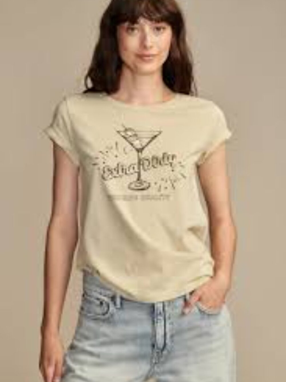 NWT Women's Lucky Brand 'Extra Dirty' Martini Graphic Tee